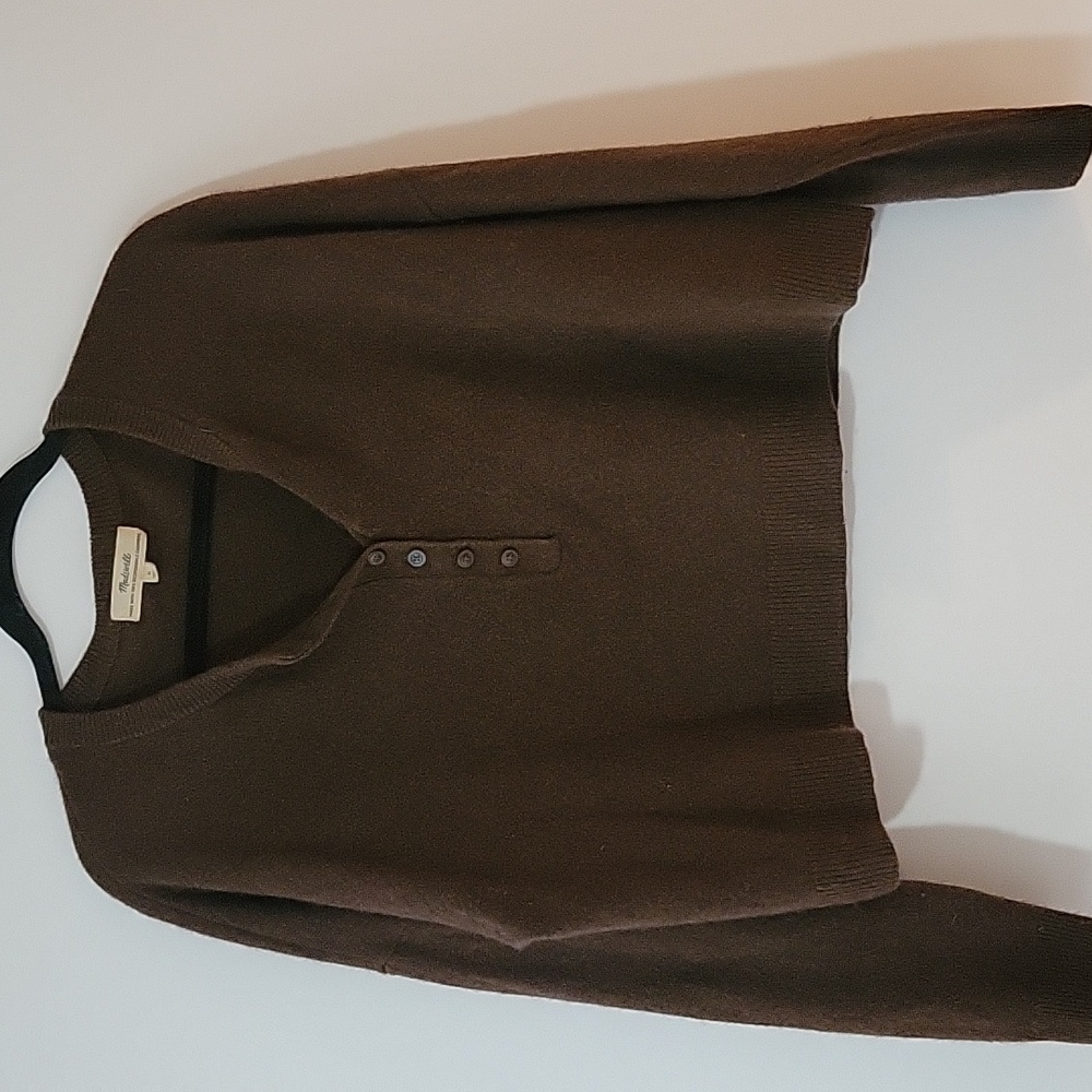 Madewell cropped cashmere henley